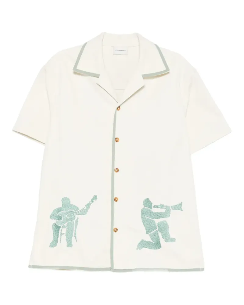 Drôle de Monsieur embroidered shirt - Nude Nude