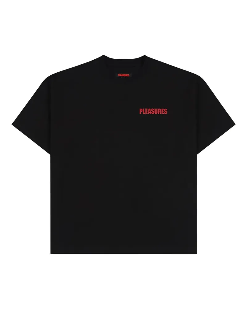 PLEASURES T-Shirt mit Logo-Print - Schwarz Schwarz