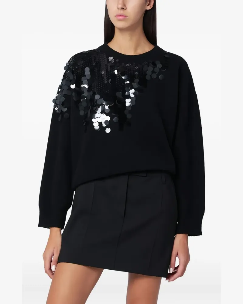 Roberto Collina Pullover mit Pailletten - Schwarz Schwarz