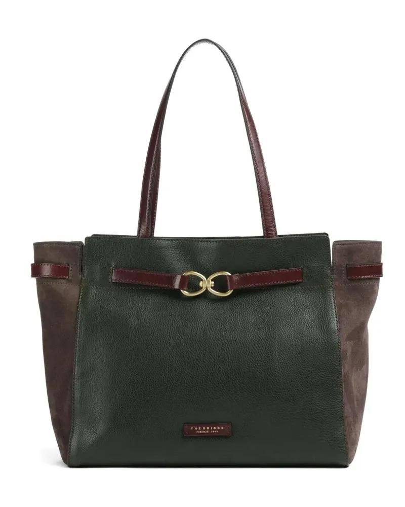 The Bridge Schultertasche aus Leder - Grün Grün