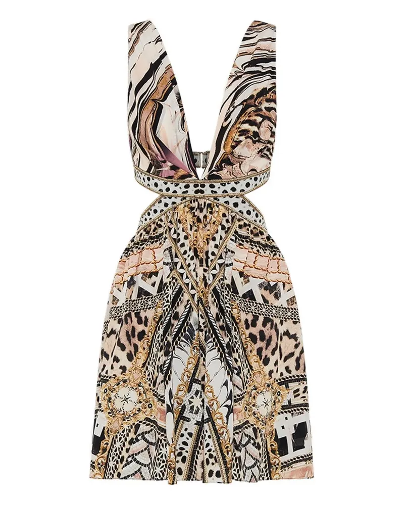 Camilla Mosaic Muse Minikleid mit Cut-Out - Nude Nude
