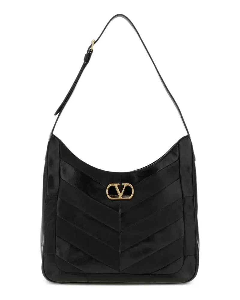 Valentino Garavani VLogo Tasche mit Chevron-Steppung - Schwarz Schwarz