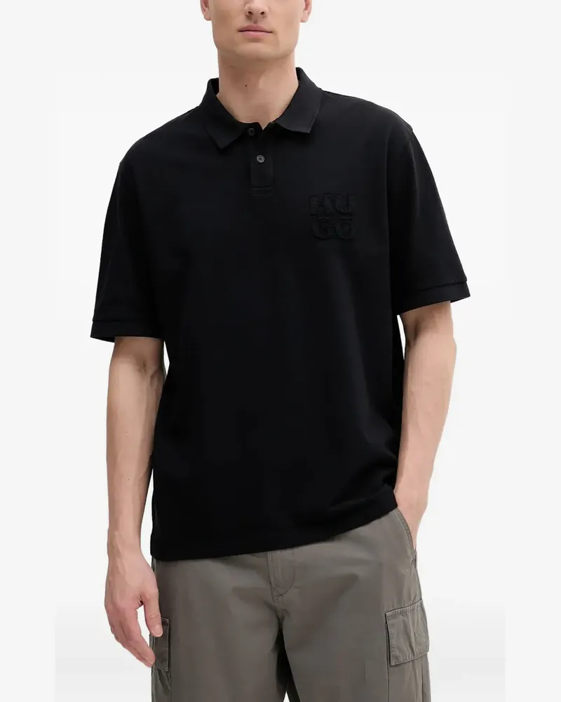 HUGO BOSS Poloshirt mit Logo-Stickerei - Schwarz Schwarz