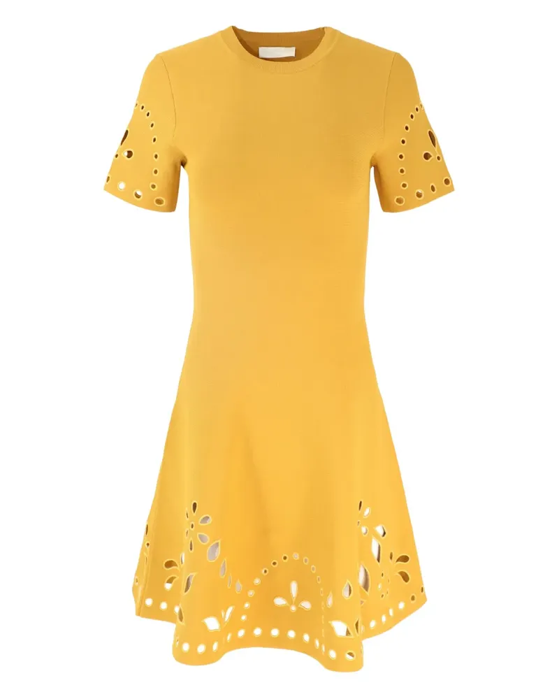 Ulla Johnson Midikleid mit Lochstickerei - Gelb Gelb