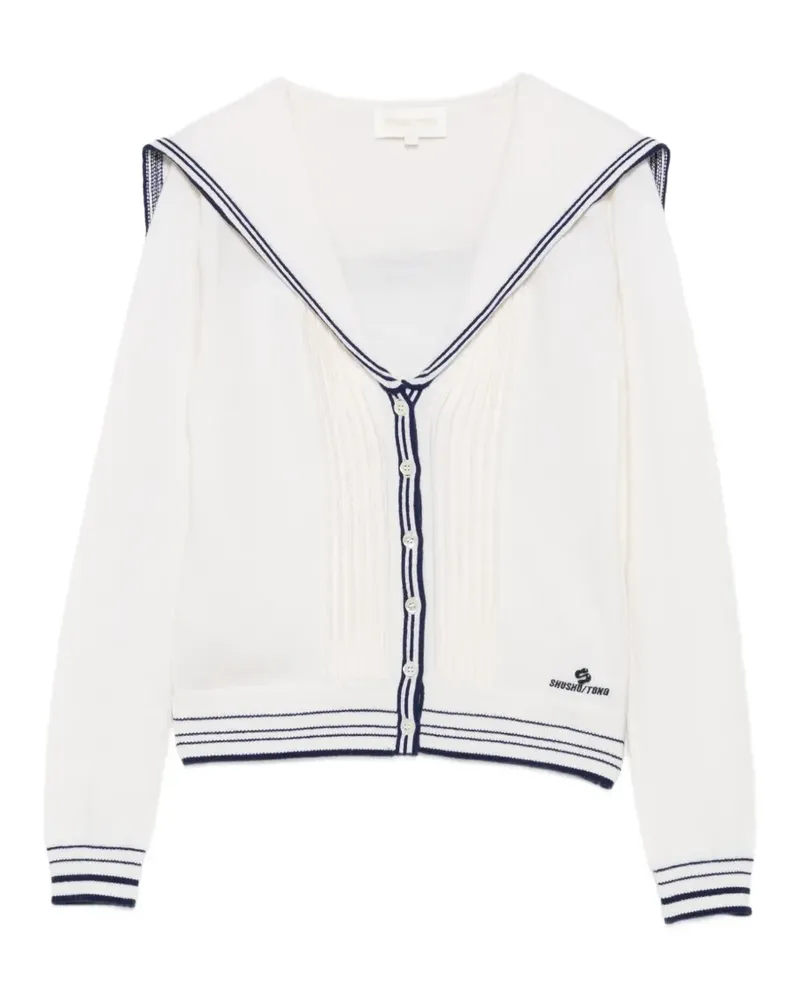 SHUSHU/TONG Cardigan mit Matrosenkragen - Weiß Weiß