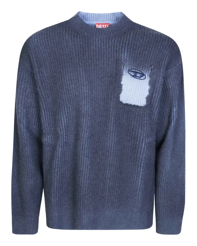 Diesel Pullover aus Wollgemisch mit aufgesetzten Taschen - Blau Blau