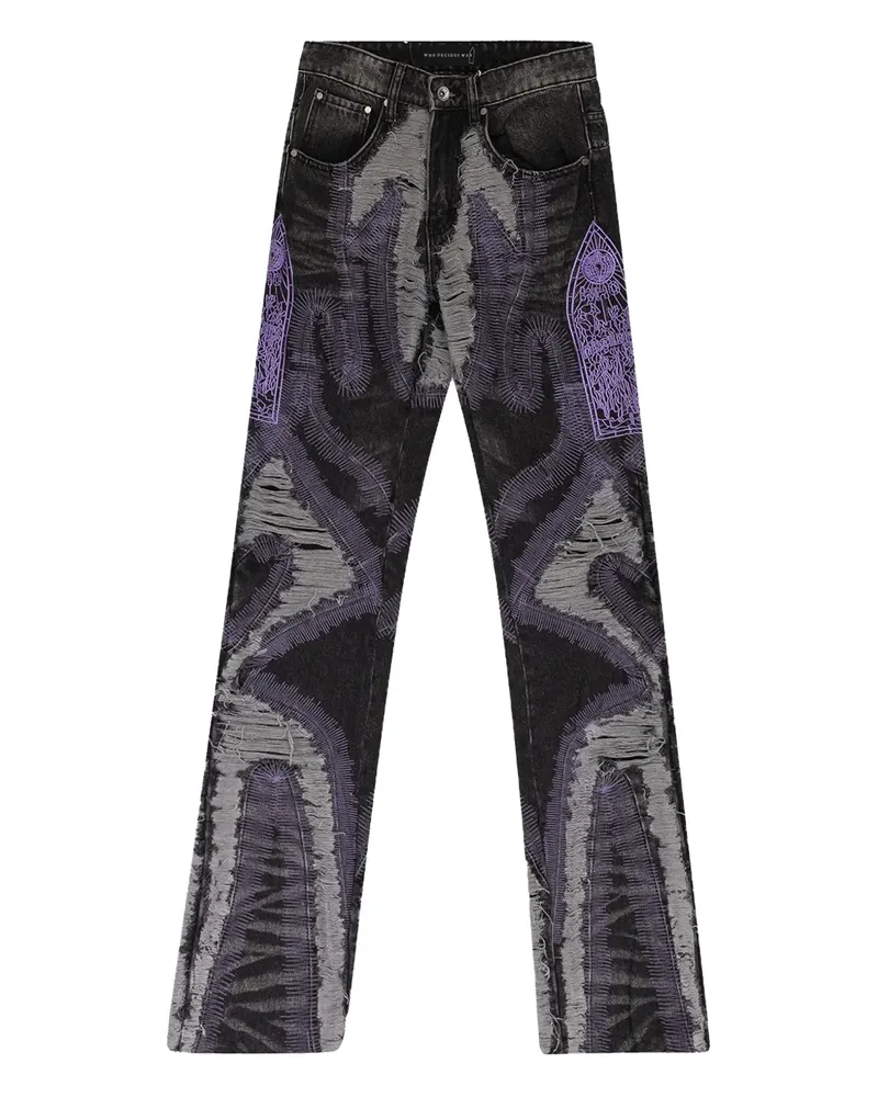 WHO DECIDES WAR distressed-effect jeans - Schwarz Schwarz