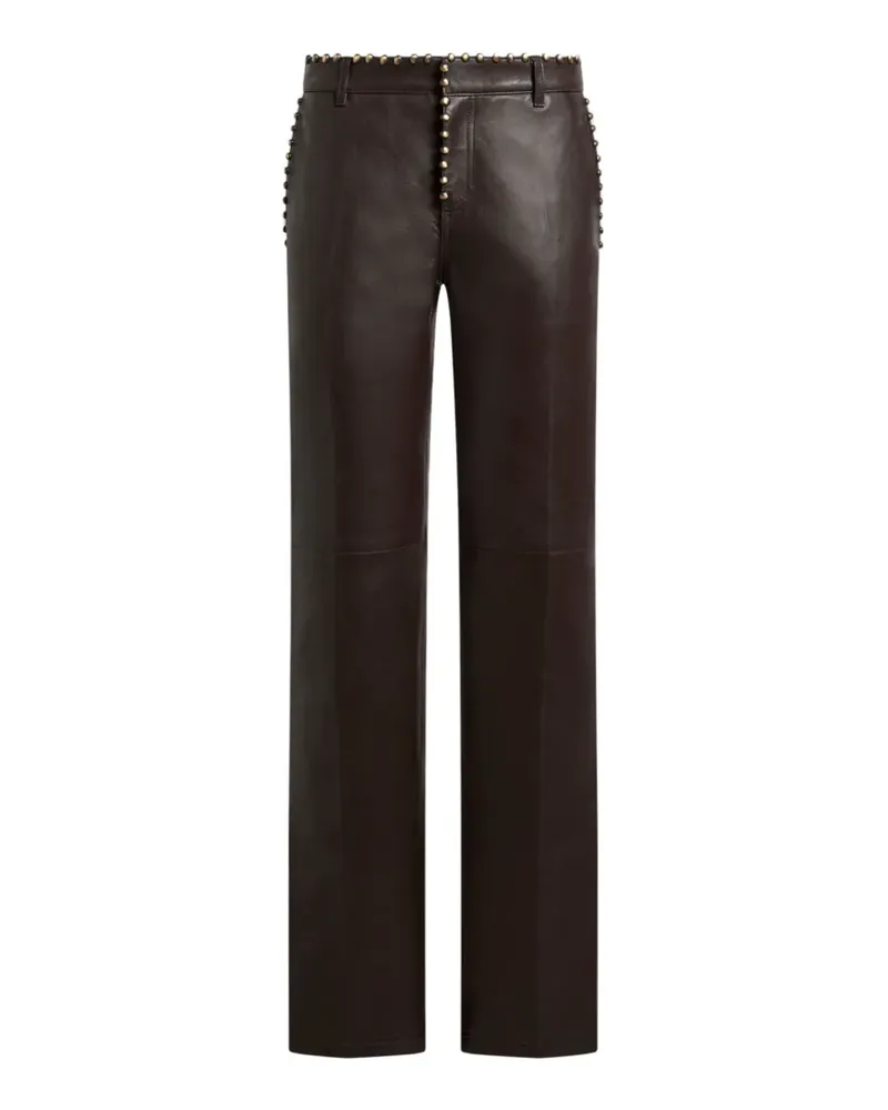 Etro Lederhose mit Nieten - Braun Braun