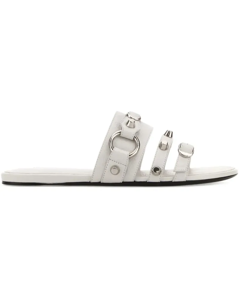 Balenciaga City Pantoletten mit Nietenriemen - Weiß Weiß