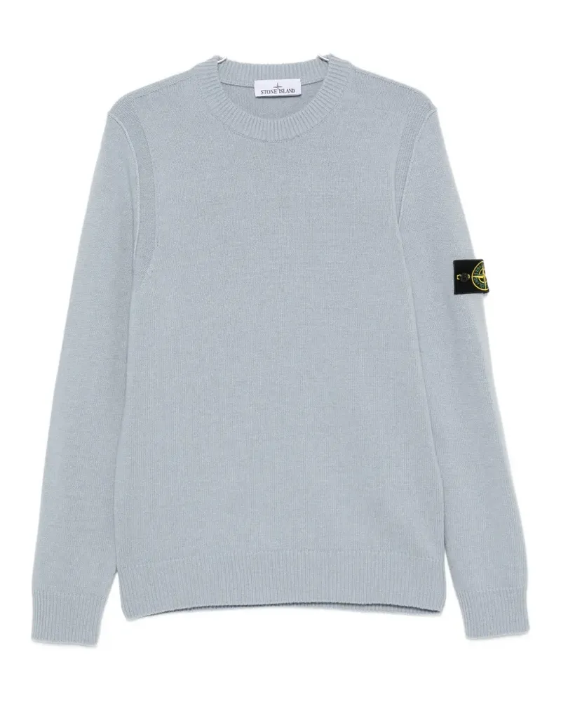 Stone Island logo-patch crew-neck sweater - Blau Blau