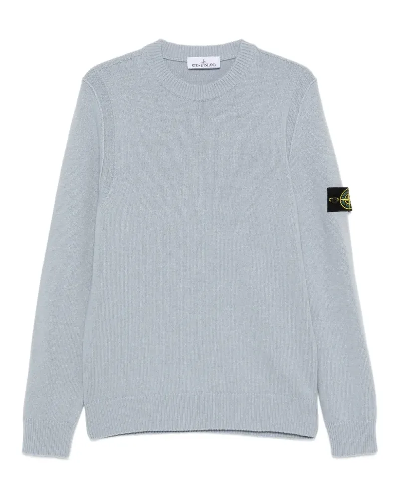 Stone Island logo-patch crew-neck sweater - Blau Blau