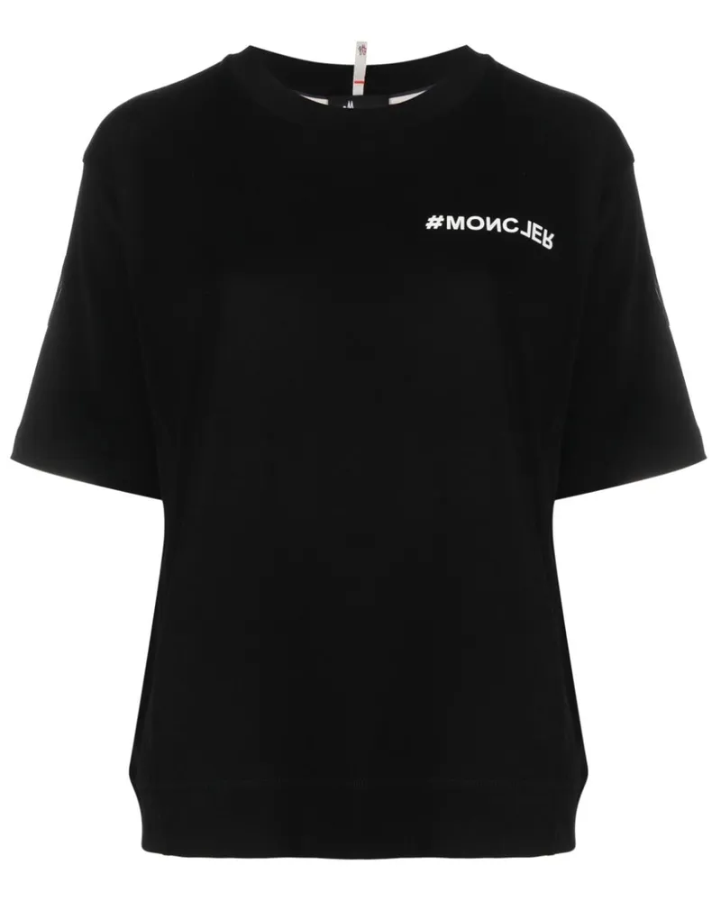 Moncler T-Shirt mit Logo-Print - Schwarz Schwarz