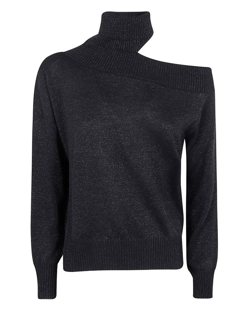 D.EXTERIOR Schulterfreier Rollkragenpullover - Schwarz Schwarz