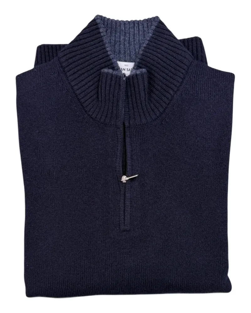 Gran Sasso Strickpullover mit Reißverschluss - Blau Blau