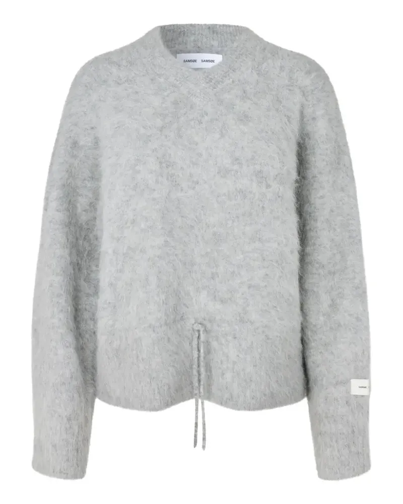 Samsøe & Samsøe Gebürsteter Salo Pullover mit Kordelzug - Grau Grau