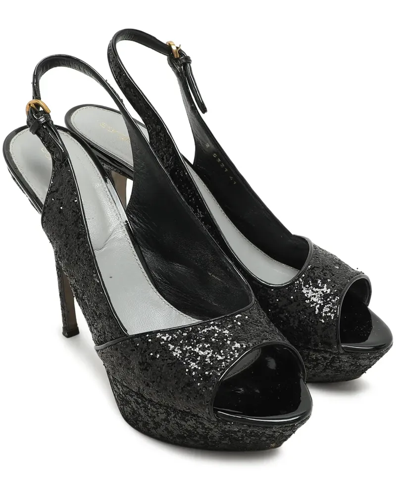 Sergio Rossi Sandalen mit Glittern - Schwarz Schwarz
