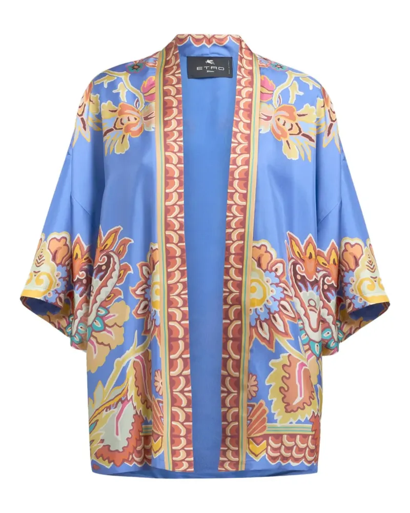 Etro Jacke aus Seidentwill - Blau Blau