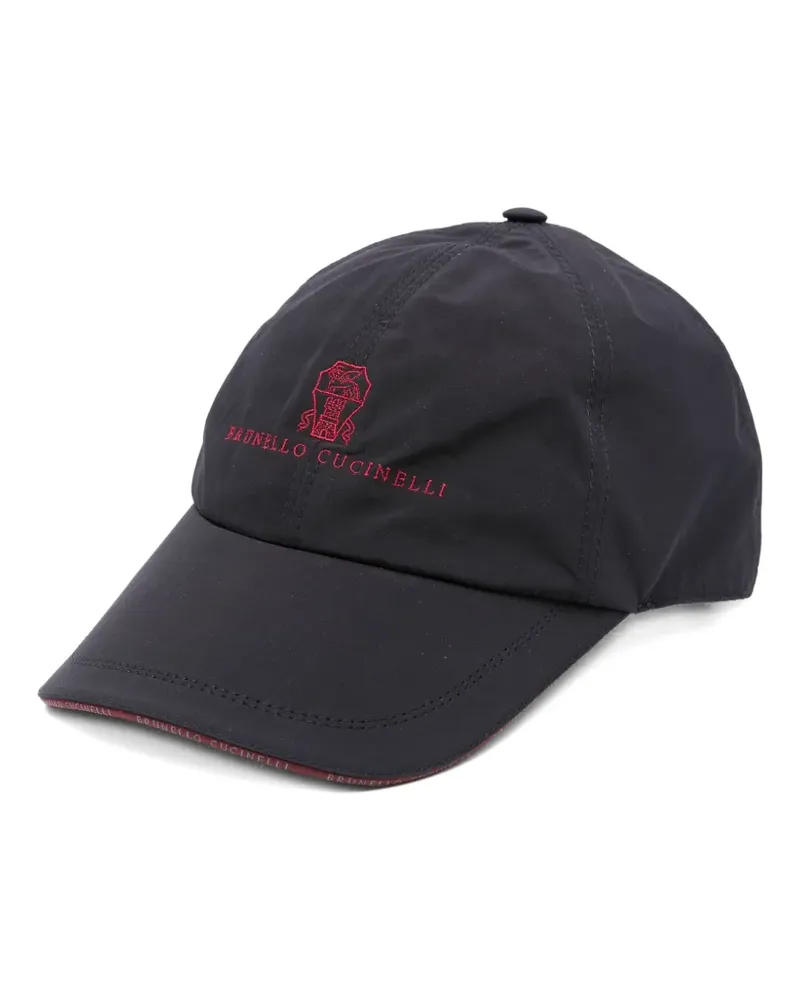 Brunello Cucinelli Baseballkappe mit Logo-Stickerei - Blau Blau
