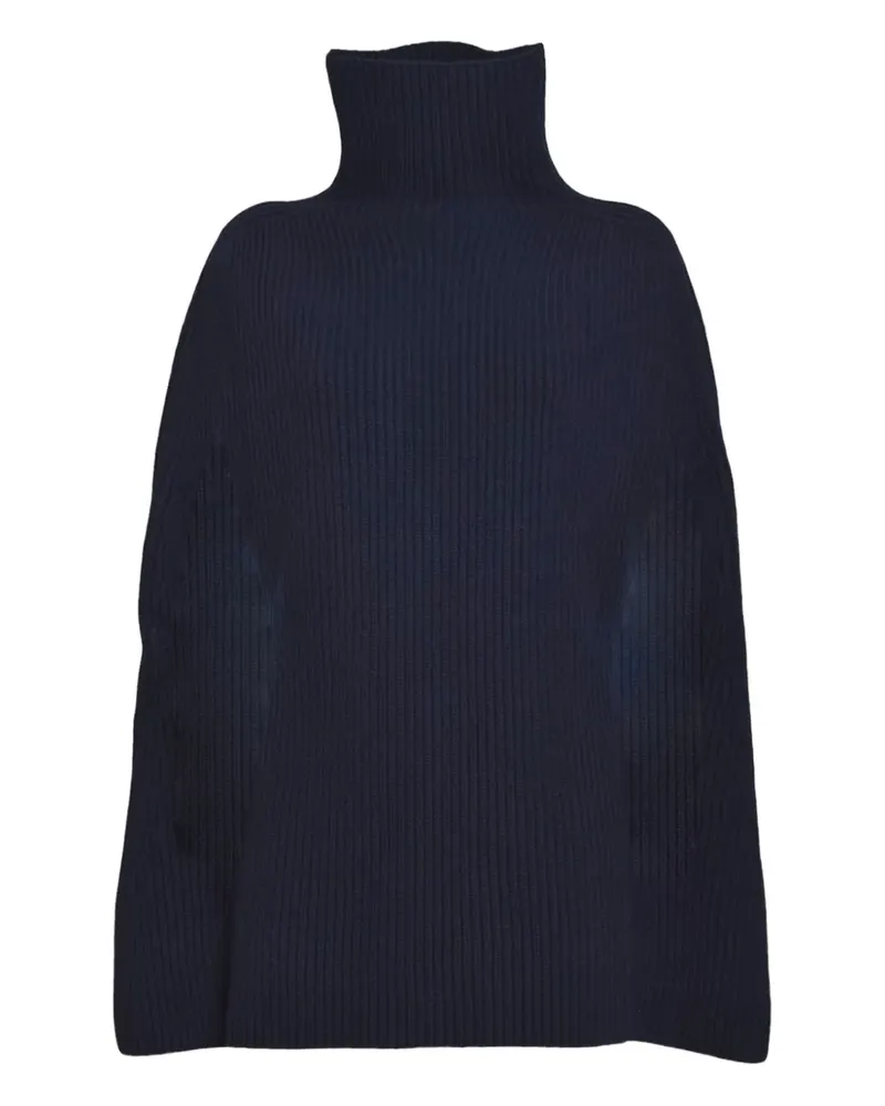 Jil Sander roll-neck ribbed cape - Nude Nude