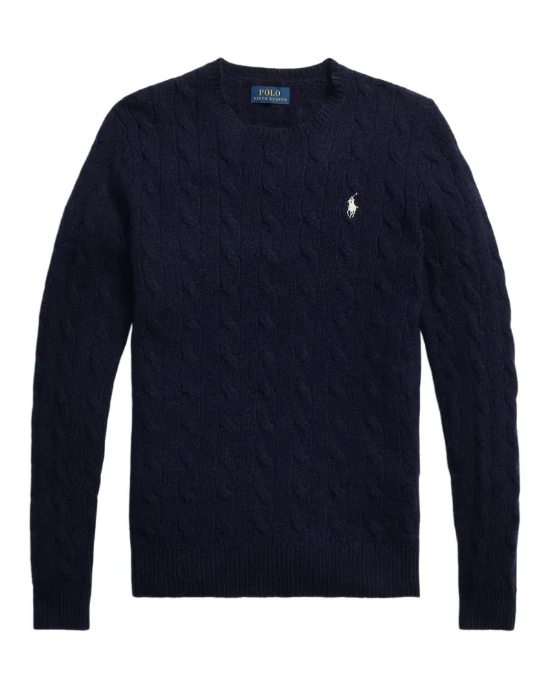 Ralph Lauren Pullover mit Zopfmuster und Logo-Stickerei - Blau Blau