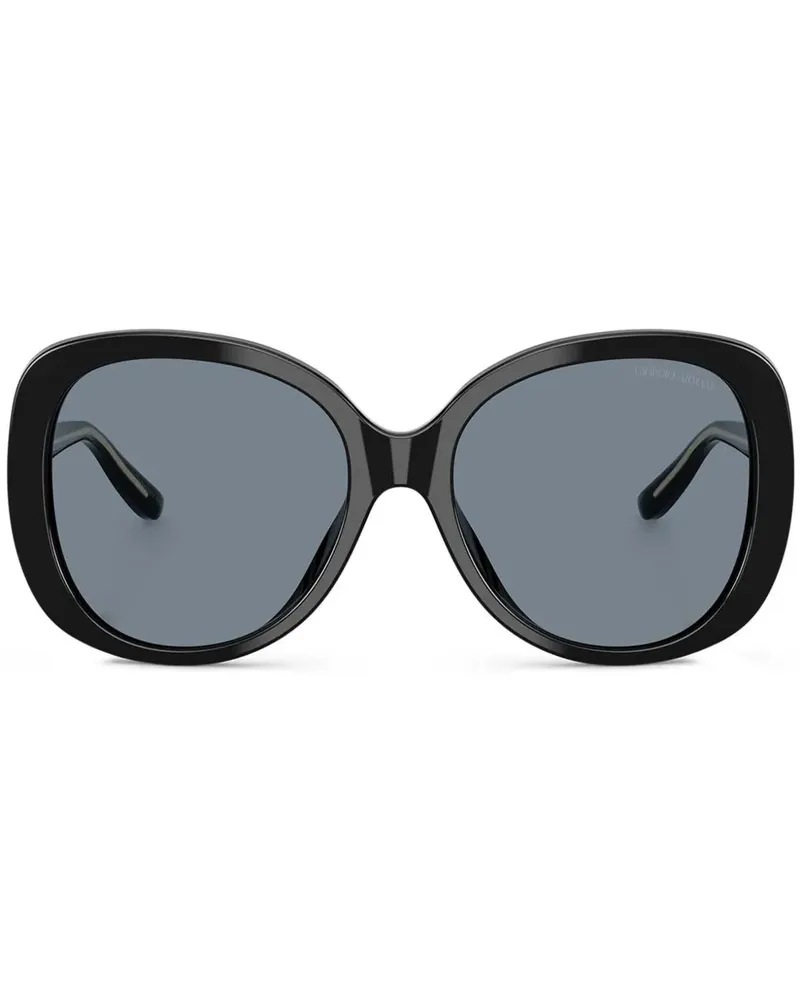Giorgio Armani Sonnenbrille mit eckigem Gestell - Schwarz Schwarz
