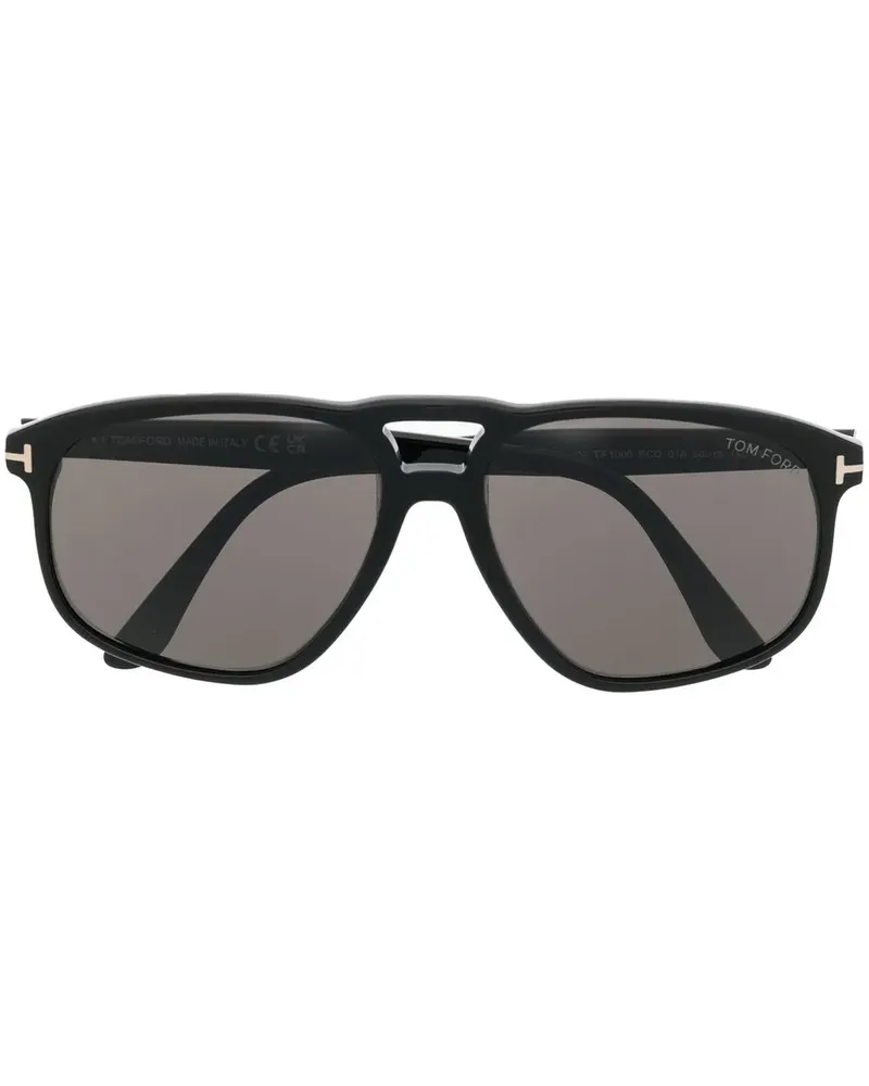 Tom Ford Sonnenbrille mit Doppelsteg - Schwarz Schwarz