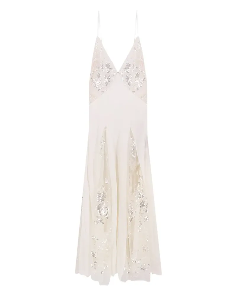 Elisabetta Franchi embroidered lace midi dress - Weiß Weiß