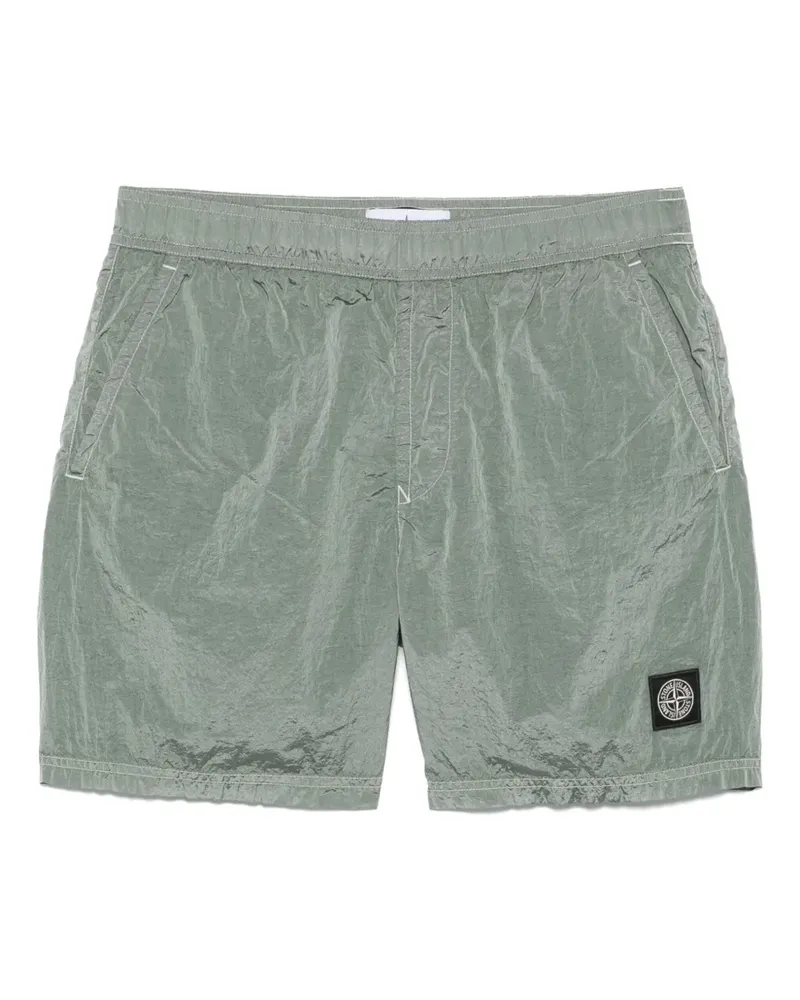 Stone Island Badeshorts mit Kompass-Patch - Grün Grün