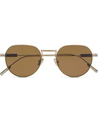 Ermenegildo Zegna Sonnenbrille mit rundem Gestell Gold