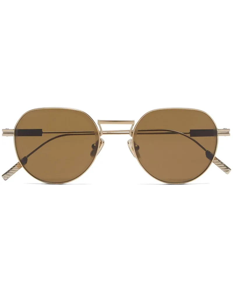 Ermenegildo Zegna Sonnenbrille mit rundem Gestell - Gold Gold