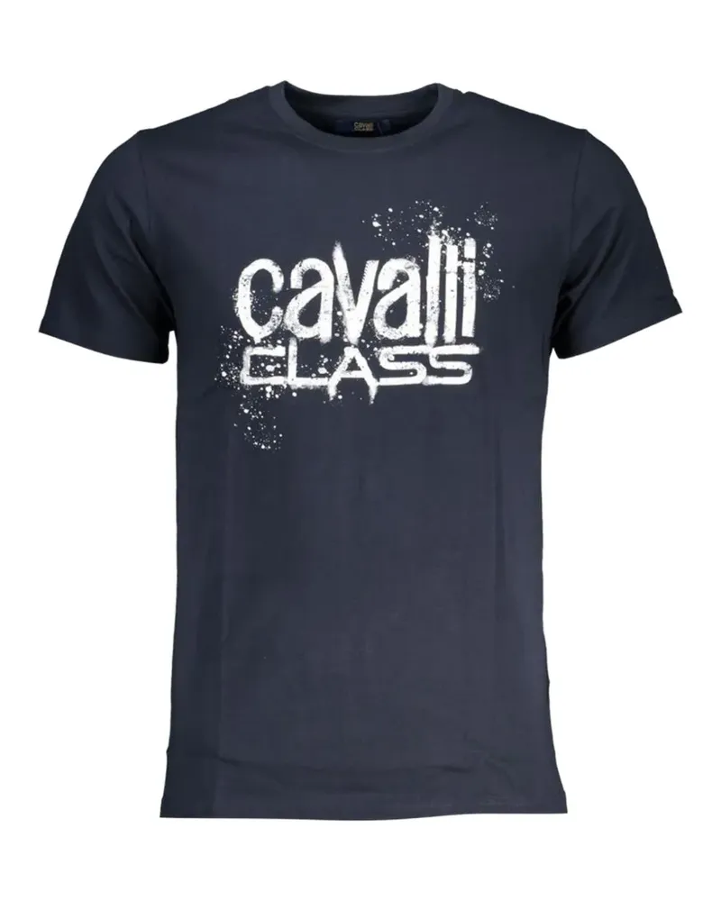 Roberto Cavalli logo-print crew-neck T-shirt - Blau Blau
