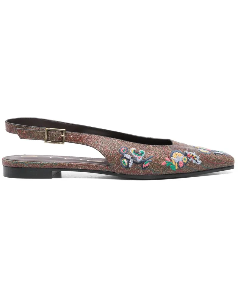 Etro Ballerinas mit Paisley-Stickerei - Braun Braun