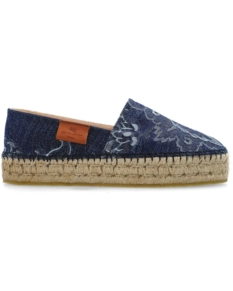 Etro Plateau-Espadrilles aus Denim - Blau Blau