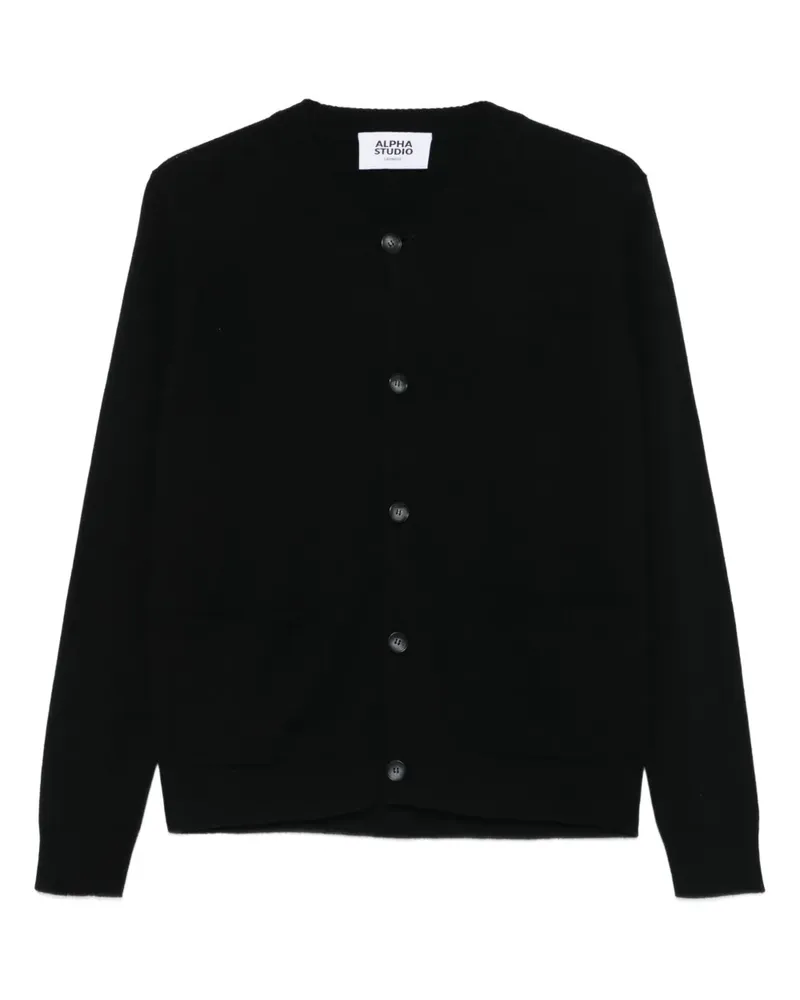 Alpha Studio Cardigan mit Knopfleiste - Schwarz Schwarz