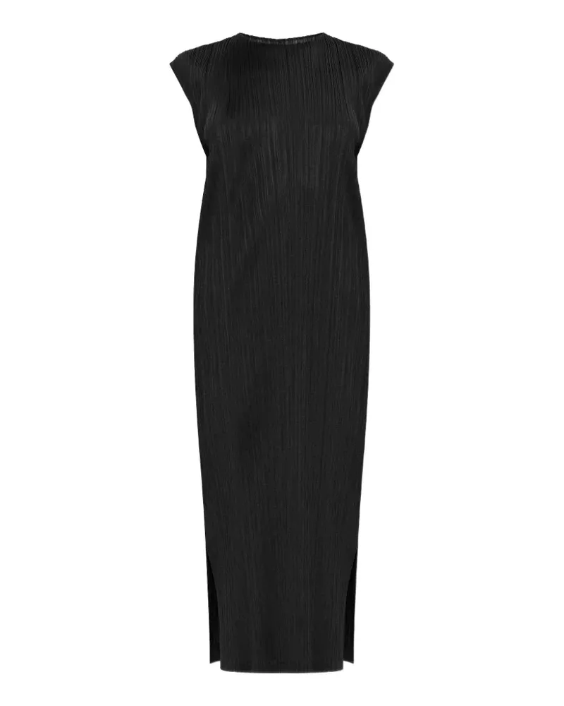Issey Miyake Pleats Please Swing Solid side-slit dress - Schwarz Schwarz