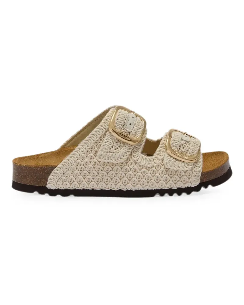 Scholl Noelle crochet-knit double-buckle sandals - Nude Nude