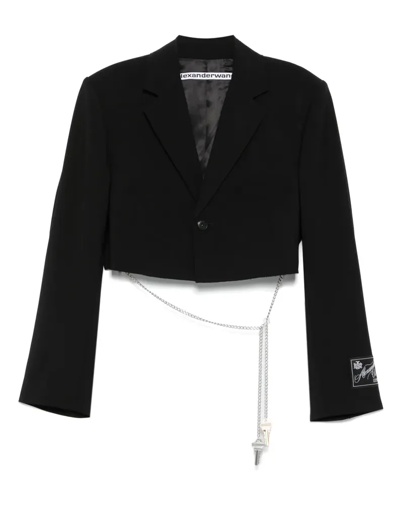 Alexander Wang Cropped-Jacke mit Rundhalsausschnitt - Schwarz Schwarz