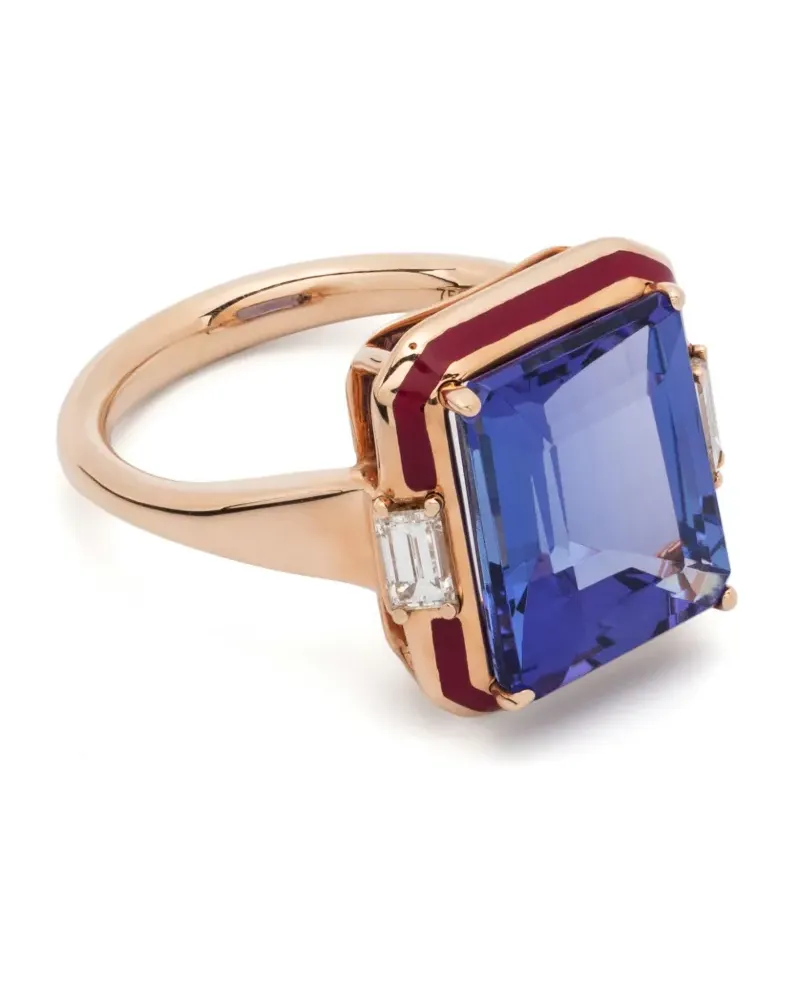 Selim Mouzannar 18kt Rotgoldring mit Turmalin und Diamanten - Rosa Rosa