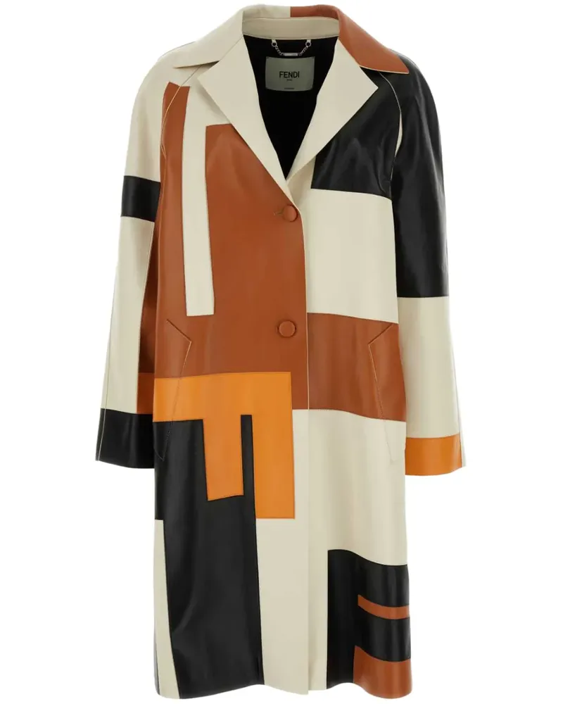 Fendi Mantel mit geometrischem Print - Nude Nude