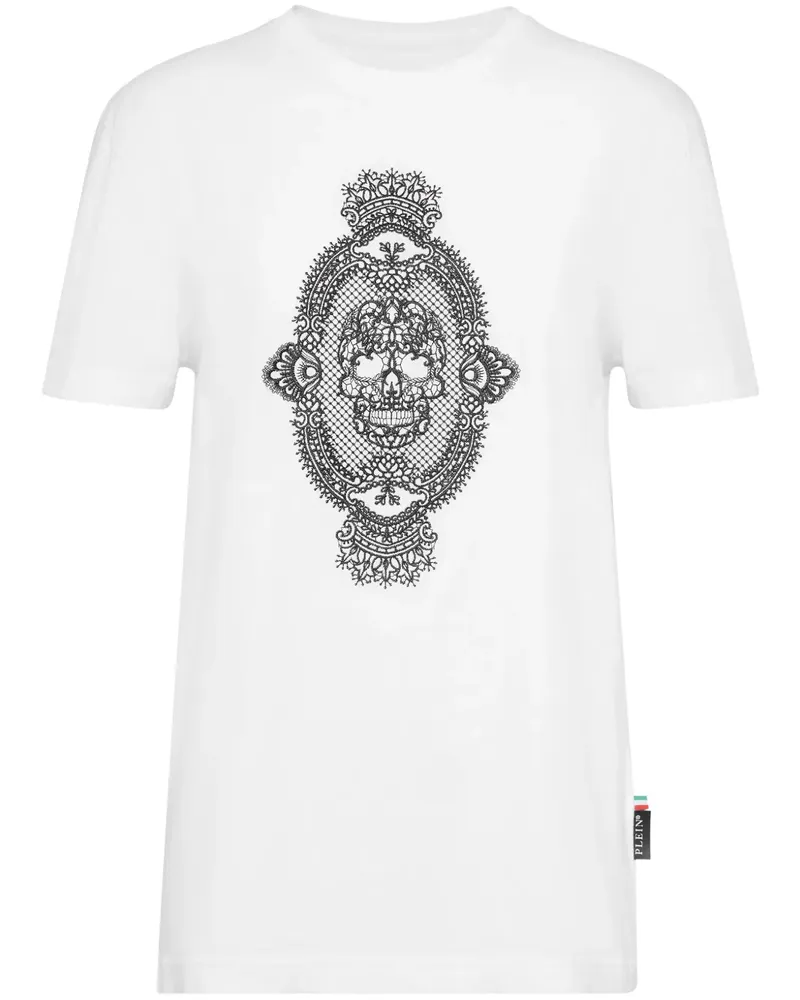 Philipp Plein T-Shirt mit Totenkopf-Print - Weiß Weiß