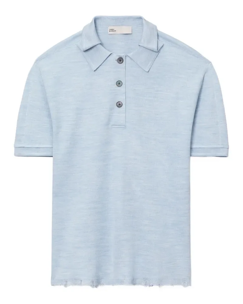 Tory Burch oversized silk polo - Blau Blau
