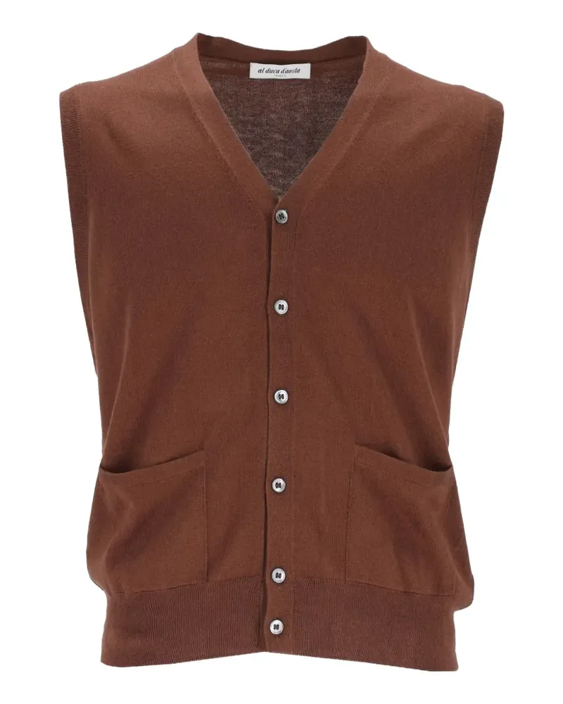 Al Duca D’Aosta 1902 button-up V-neck knitted vest - Braun Braun