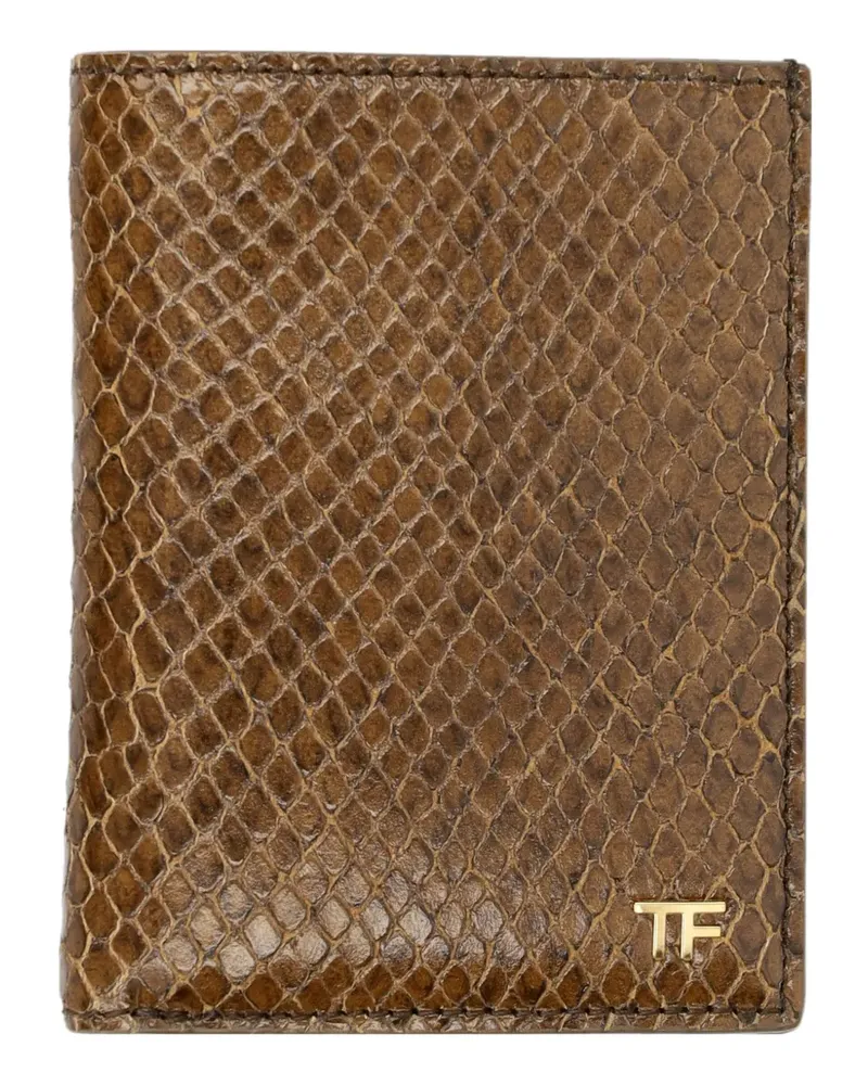 Tom Ford Portemonnaie mit Phyton-Print - Nude Nude
