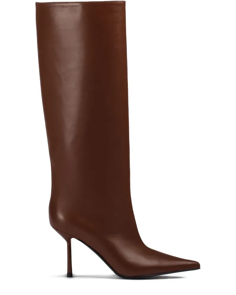 Le Silla Kniehohe Stiefel mit spitzer Kappe 80mm - Braun Braun
