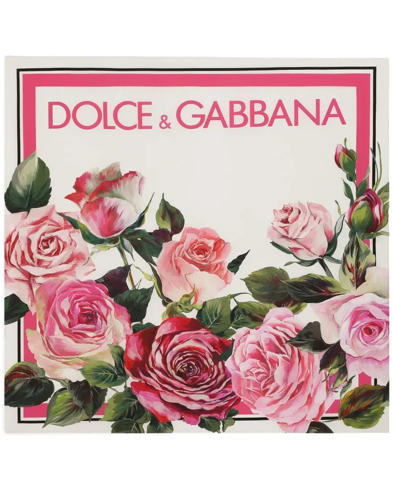 Dolce & Gabbana Schal mit Logo-Print - Weiß Weiß