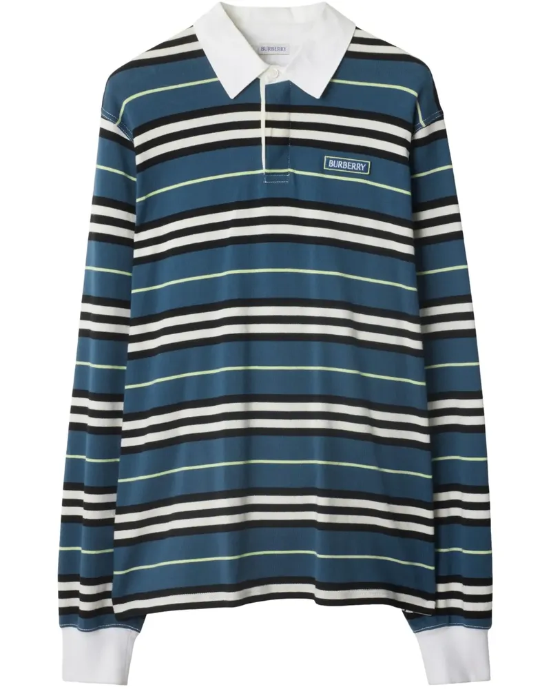 Burberry Gestreiftes Poloshirt - Blau Blau