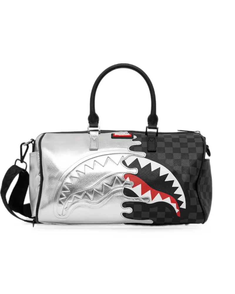 Sprayground Shark-mouth checkerboard holdall - Silber Silber