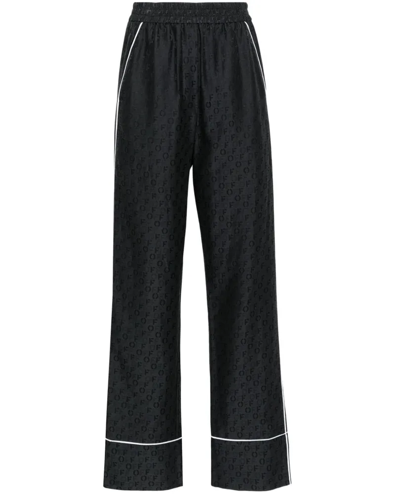 OFF-WHITE Gerade Hose mit Logo-Jacquardmuster - Schwarz Schwarz