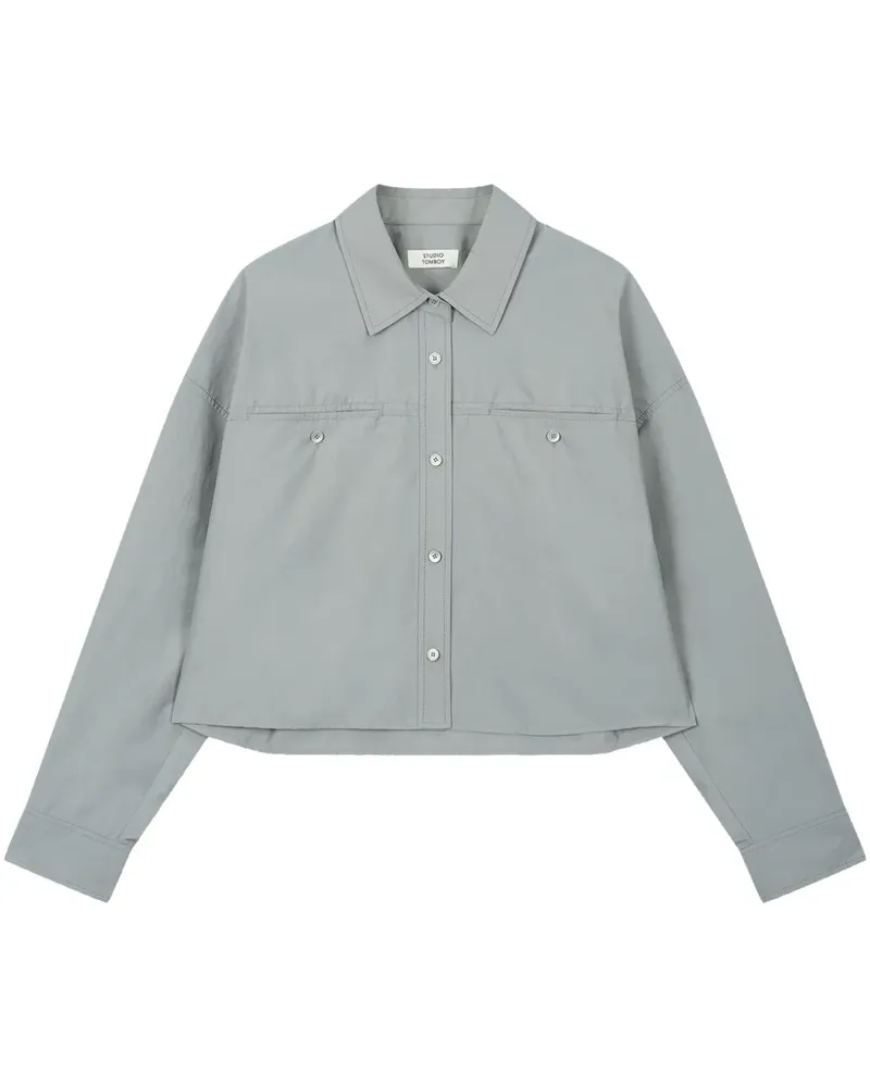 STUDIO TOMBOY Cropped-Hemd - Grau Grau