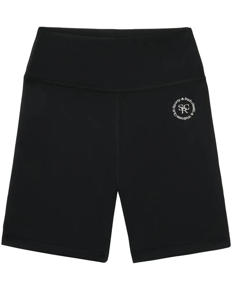 SPORTY & RICH Shorts mit Logo-Stickerei - Schwarz Schwarz